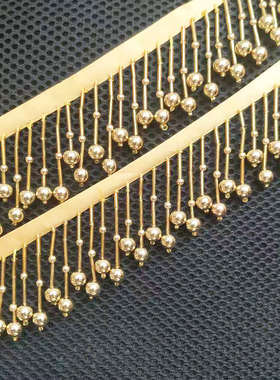 H436金色泡珠手工串珠花边斗笠花边戏服舞台服装花边辅料