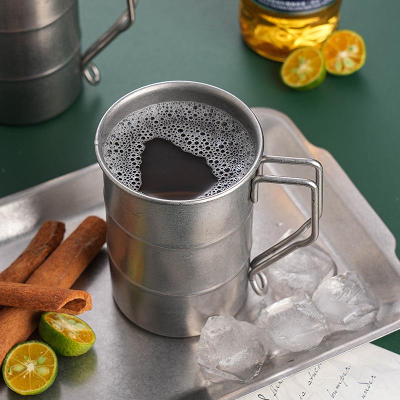 3i04不锈杯钢马克创意啤酒杯复古工业风杯子02356ns户外野杯营水