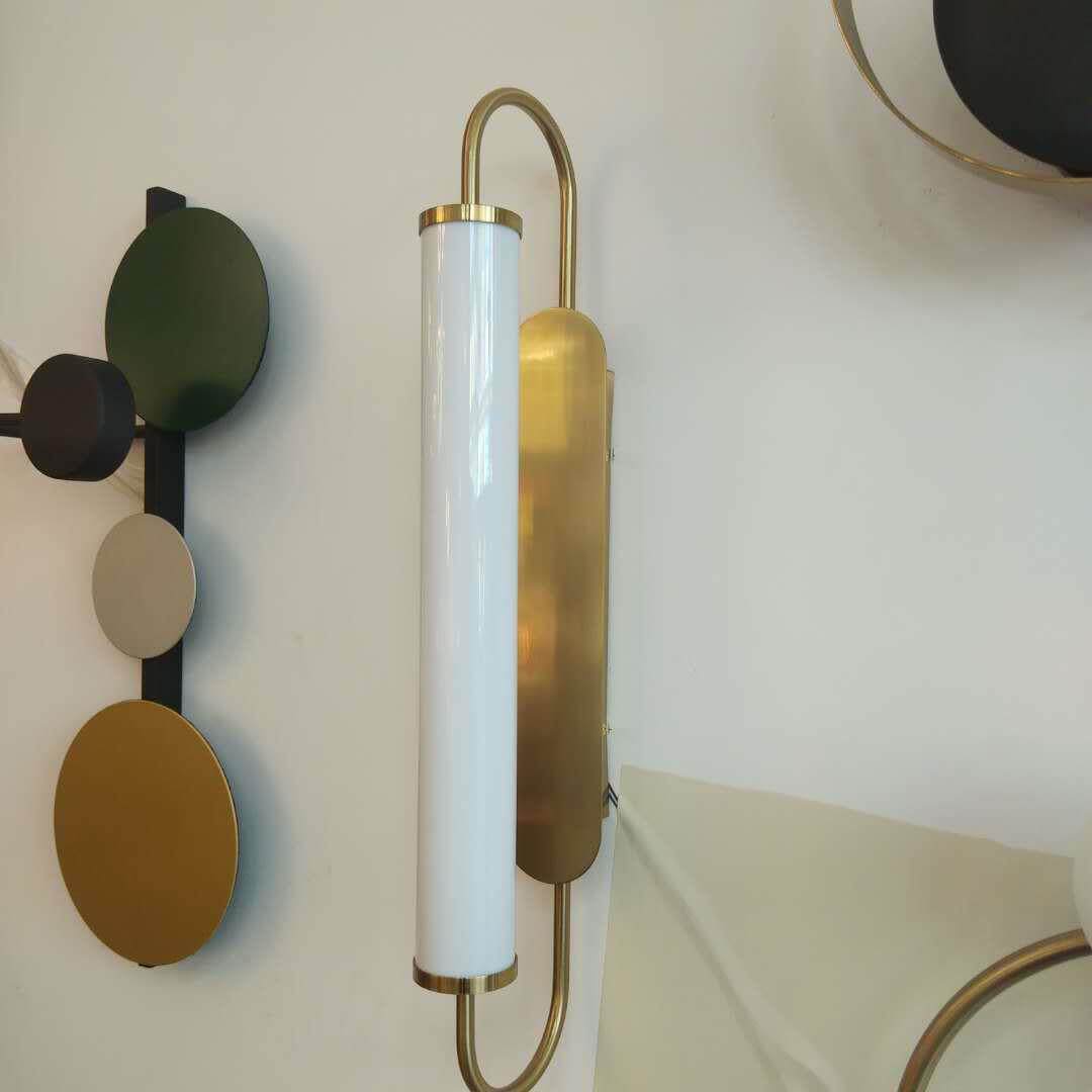 可开增票壁挂360度发光管装饰LED壁灯环形跑道管led壁灯铜本色