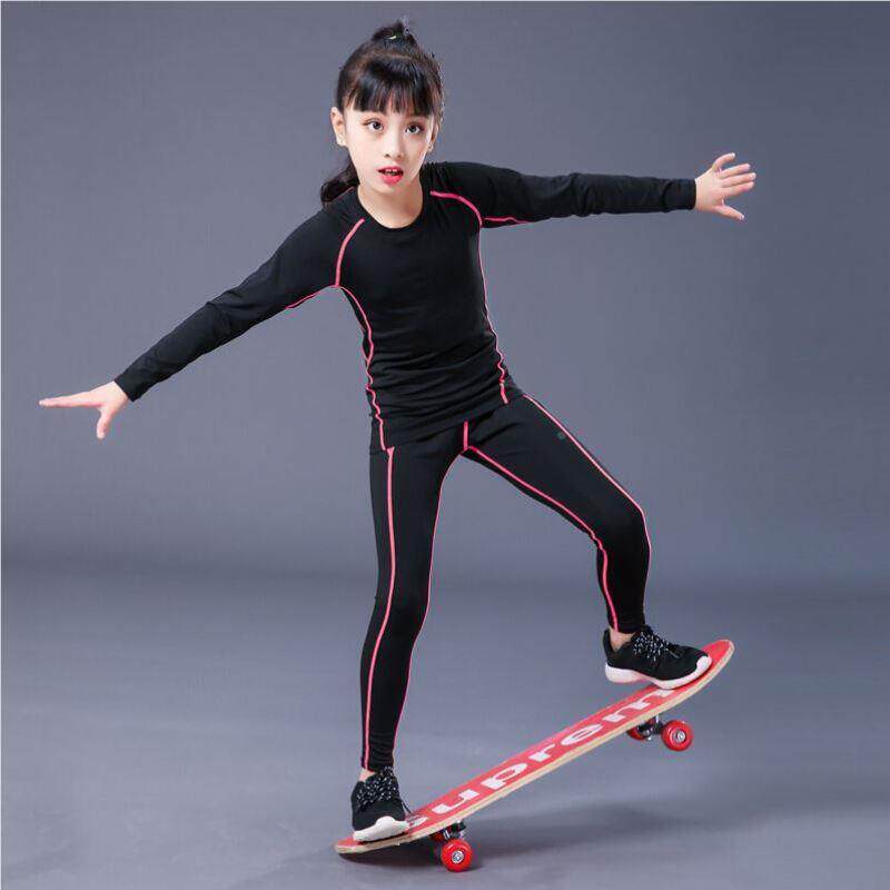 儿童篮球动打底套服紧身衣训练服秋装冬长袖童男足球运跑步100速