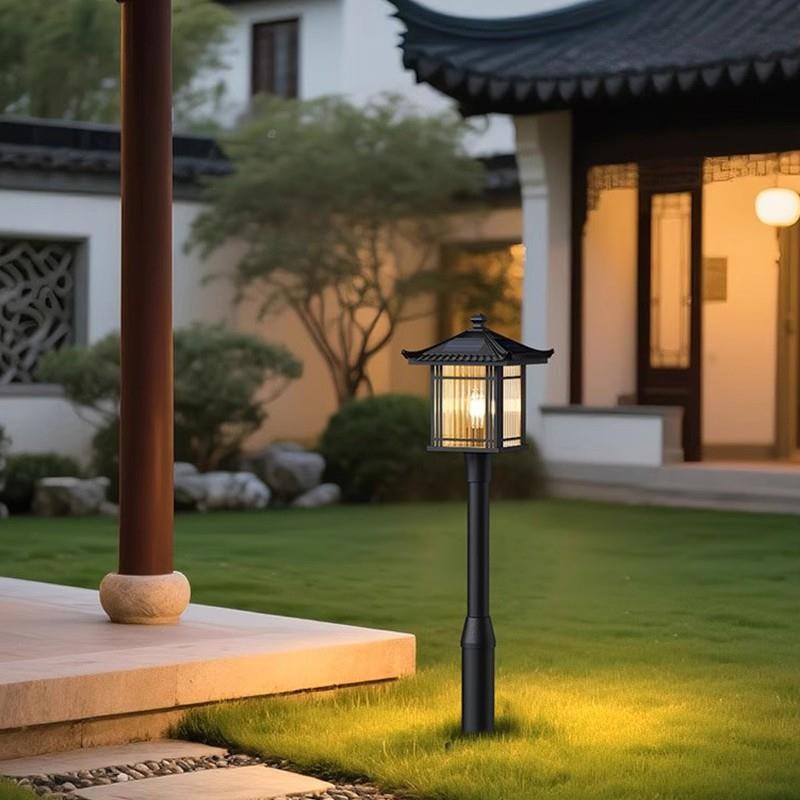 新中式太阳能草坪灯LED庭院景观灯复古铸铝防水花园照明景观亮化