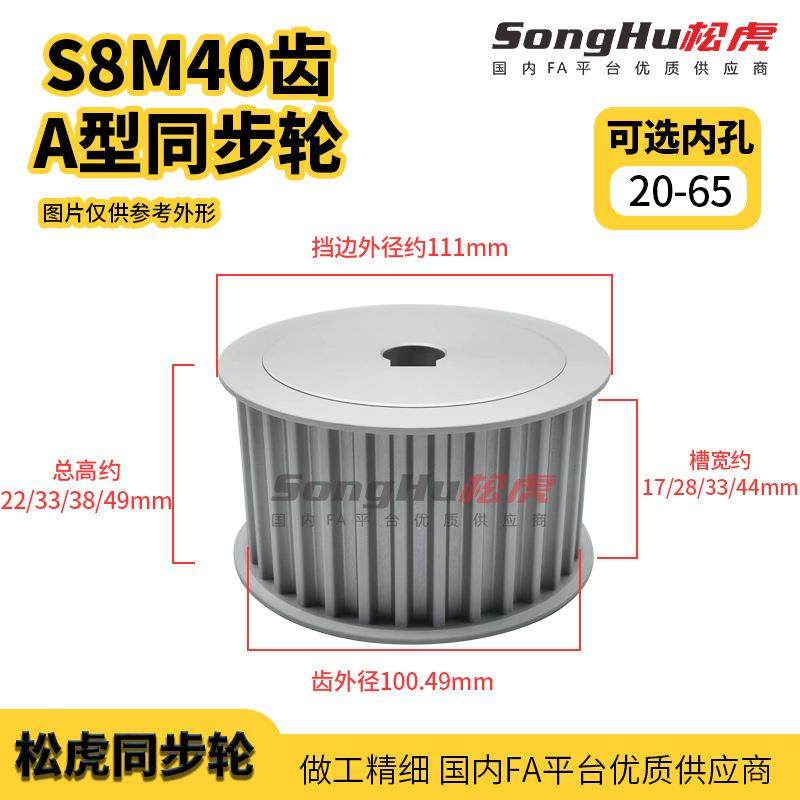 EBL41-S8M300-40-A-N-d20至50孔现货S8M40齿同步轮槽宽33同步带轮