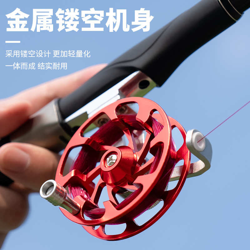 飞鹭全金属前打轮带卸力鱼扣轮纺车轮鱼轮冰钓轮飞钓轮筏轮批发