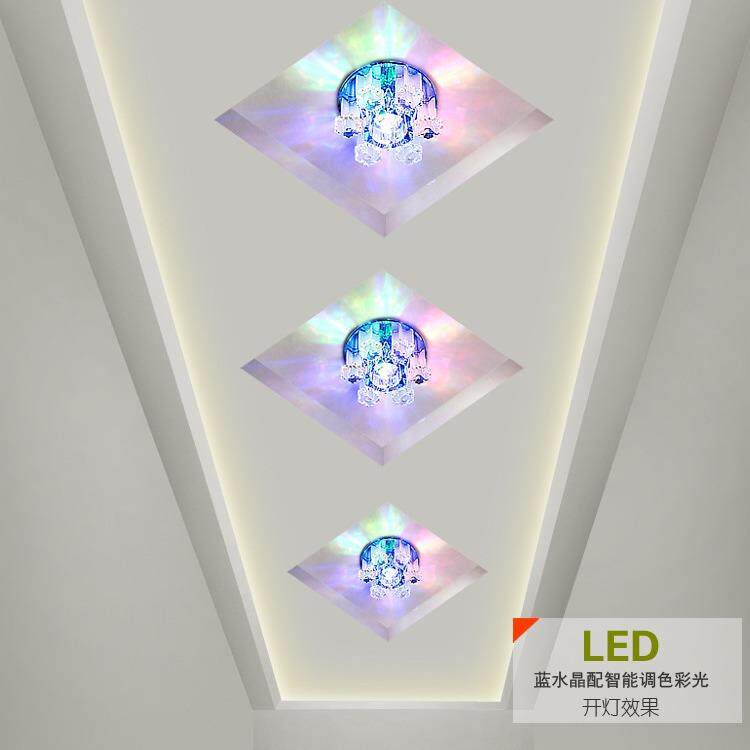 客厅走廊灯水晶过道灯玄关灯装饰筒灯led吸顶灯天花装饰灯超亮