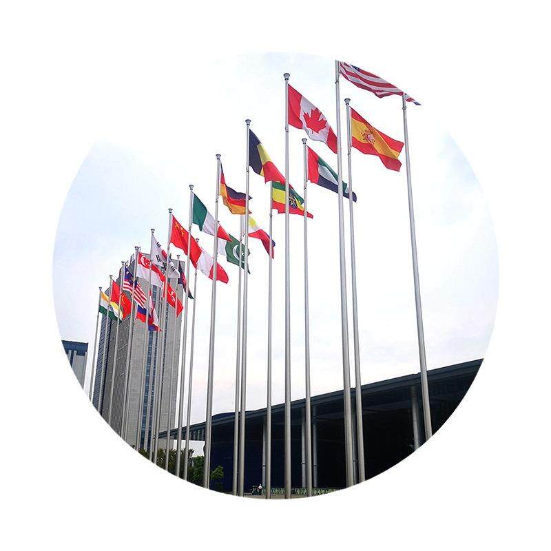 不锈钢户外旗杆学校村部广场酒店企业电动手摇旗杆一体锥形国旗杆