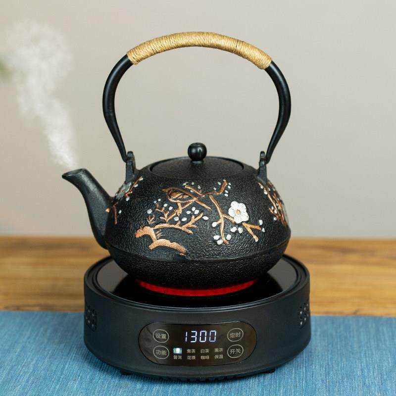 铁壶铸铁壶黑晶炉煮茶炉迷你平板快煮壶玻璃壶煮茶器煮水炉非电磁