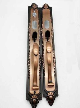 老式门11461按压防盗门锁大门铝豪合门锁拉手门执色手红古铜华按