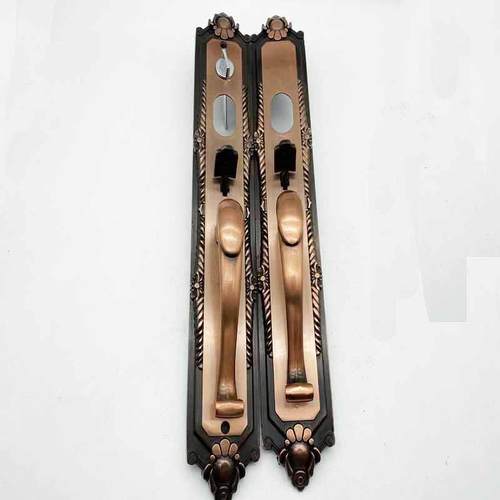 老式门11461按压防盗门锁大门铝豪合门锁拉手门执色手红古铜华按