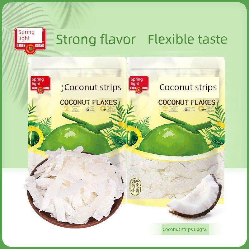 春光海南特产椰子角椰子条椰子肉块椰子片椰香休闲零食鲜椰肉制成