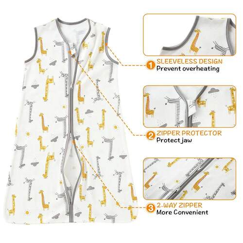 Baby Sleep Sack Sleepping Bag Unisex Sleeveless 100% Cotton