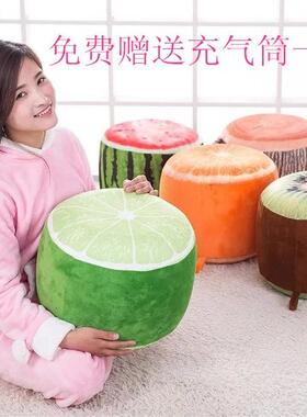 卡通水果西瓜橙色充气坐垫懒人凳便携凳水果坐垫换鞋凳礼品