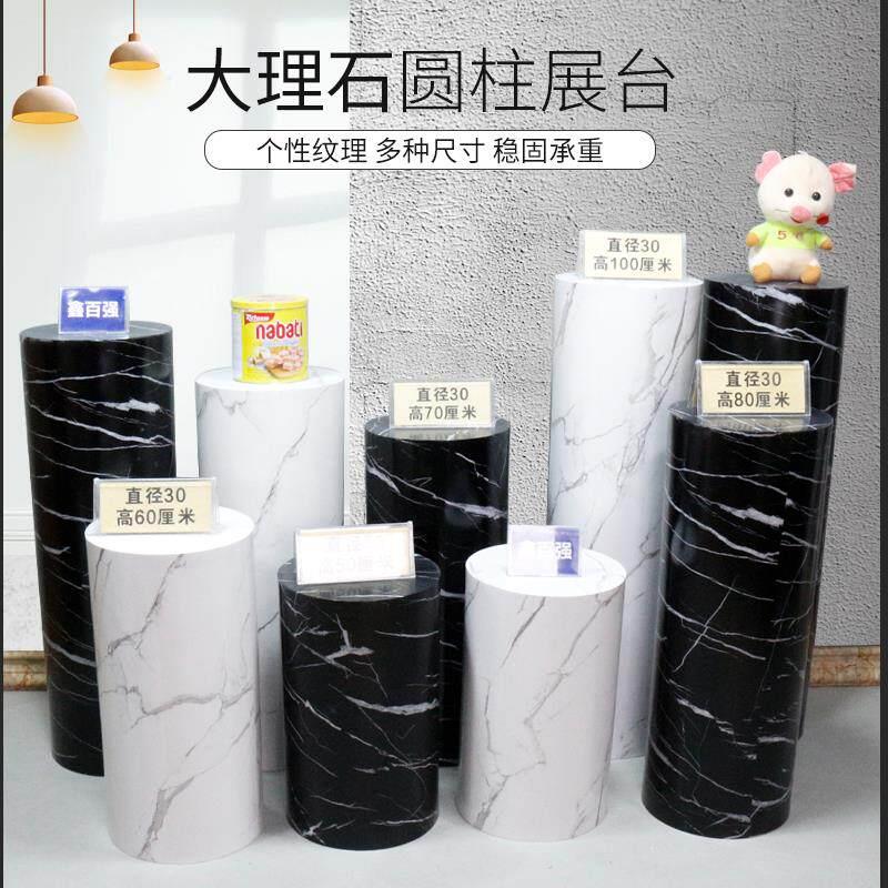 鑫百强彷大理石展示台圆形烤漆地台橱窗陈列架工艺品展台模特底座
