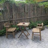 实木可折叠桌小户型户外阳台小桌餐椅简约家用茶桌正方形咖啡桌子