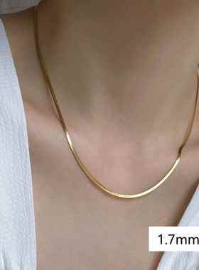 大米饰品】升级版不褪色扁平蛇骨链时髦欧美百搭高级感项链叠戴女
