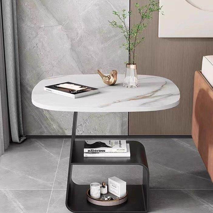 轻奢沙发边几角几双层现代床头边柜家用小户型创意岩板茶几小方桌