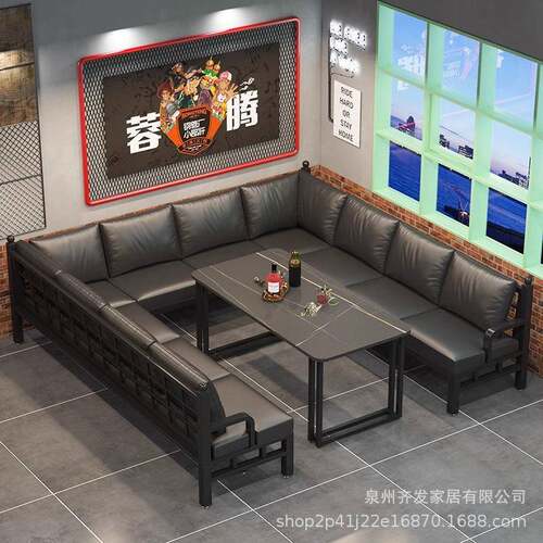 酒吧音乐清吧桌椅组合咖啡馆西餐厅奶茶楼火锅烧烤店u型卡座沙发