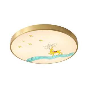 中式 简约阳台新奢珐琅衣帽现代彩吸顶灯书房全间轻卧室圆形超薄铜