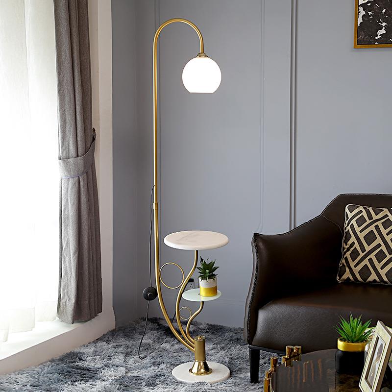 厂家现代简约客厅高级感台灯北欧带茶几卧室床头铁艺落地灯