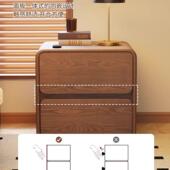 小实木床头现代约轻奢型卧室皮质家柜用皮质简收纳床MIW边柜超窄