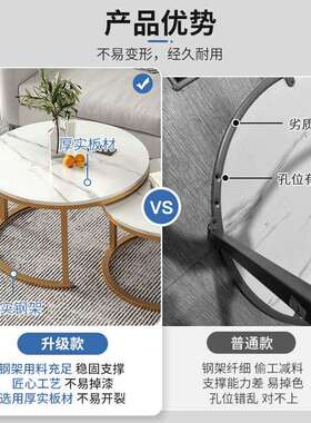 茶客型厅家用圆小户子沙发边KDS几边桌桌轻奢简几约现代茶几桌台