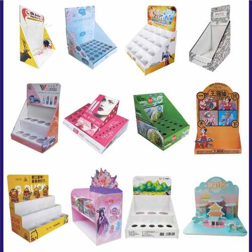 定制商场陈列纸板货架四面旋转可转动饰品厂家四面挂钩纸展示盒