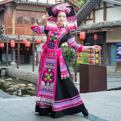 成人女广西壮族服装三月三少数民族盛装服饰壮锦刺绣舞蹈演出套装