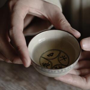 梵汝德化纯手绘七碗茶释寂主人杯家用待客陶瓷茶碗品茗小杯不烫手