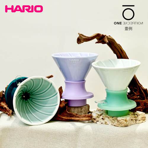 HARIO 凹槽滤杯 V60六瓣兰心陶瓷聪明杯带开关手冲咖啡滴漏过滤杯