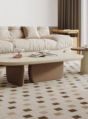 轻奢奶小代油风岩茶几现简约202板6款VLL家用客厅户型异形不规则