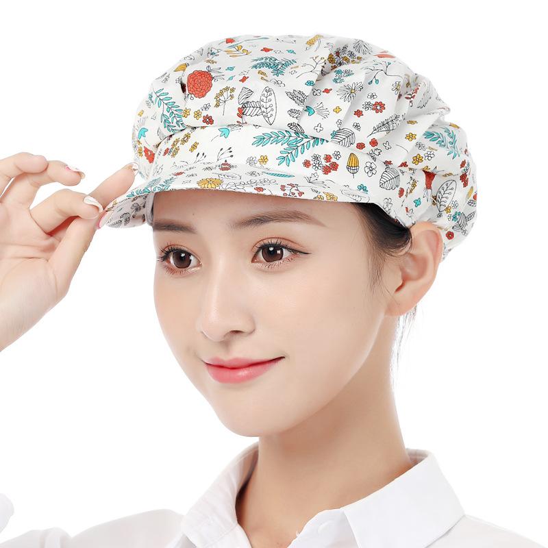 厨房帽子棉防尘工作女款透气包头帽头套防油烟护士厨师车间餐饮