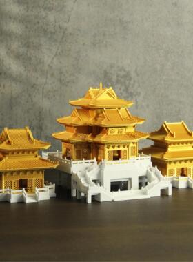 观澜古建模型老君山金殿模型3D打印鱼缸假山水陆缸造景装饰摆饰