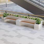 户外座椅座凳卡座铁艺花箱组合商业街广场休闲 凳露台庭院花坛花