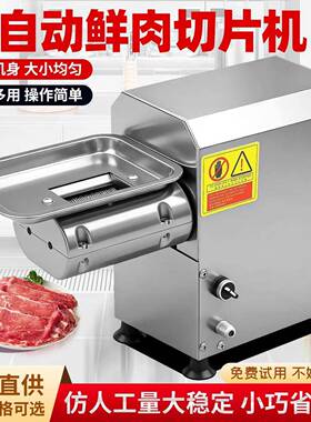 全自动绞肉机小型商用鲜肉食品切片机电动不锈钢切肉机工厂自销