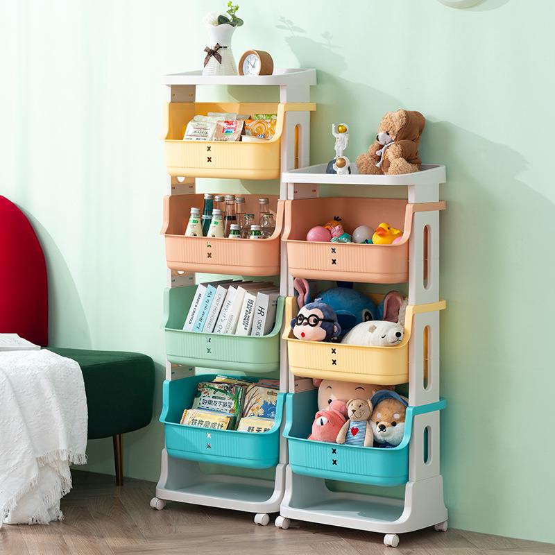 儿童2018-36玩具收纳架厨房层菜架室带置物架轮小推浴车五整理