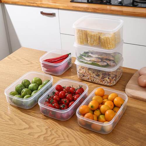 Rectangular transparent plastic food storage box, specially