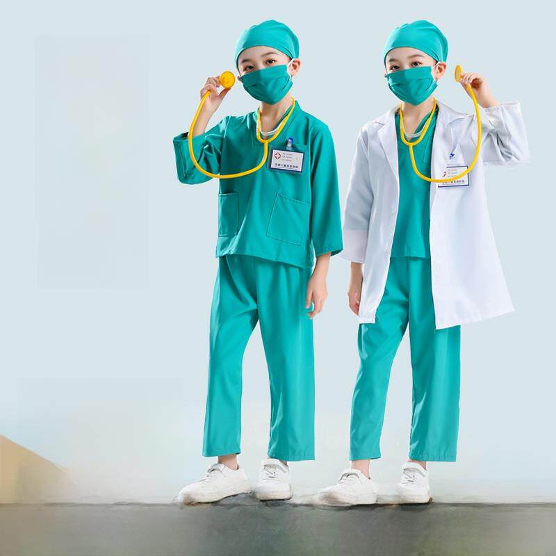 儿童小医生服装护士服幼儿园白大褂职业手术服角色扮演防护工作服