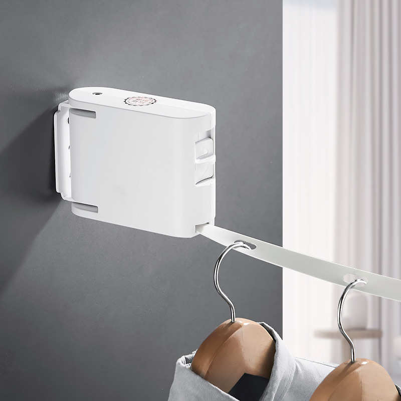 阳台隐形晾衣绳室内免打孔伸缩晒衣绳宿舍防滑防风凉衣架户外