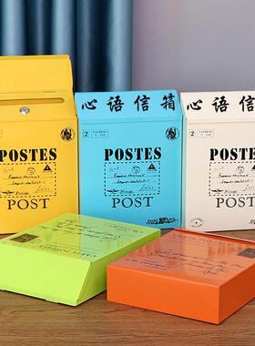 箱复铁LHK皮邮箱带锁古信箱意见壁挂墙箱家居装饰拍摄道具墙墙面