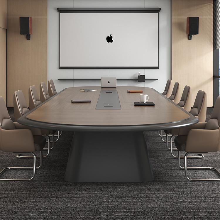 椭圆形会议桌开会简约现代桌椅组合大小型洽谈商务家具会议桌长桌