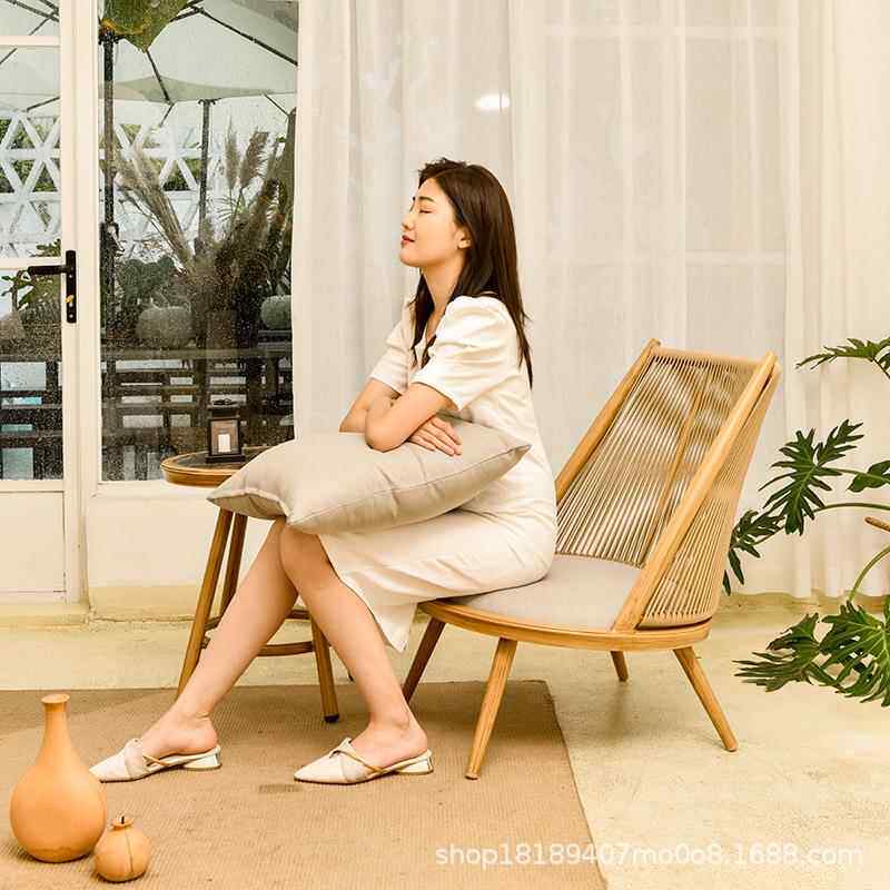 阳台休闲桌椅组合藤椅单人休闲沙发茶几三件套简约北欧茶桌椅