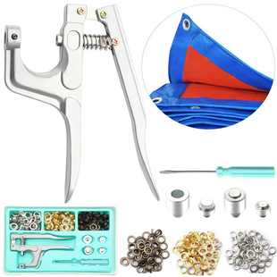 盒装气眼 3 种颜色 150 套索环套件金属孔眼打孔钳套件,diy手工