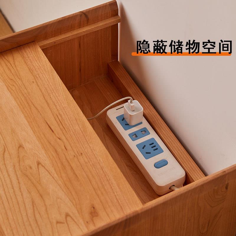 北欧樱桃木床头柜实木现代简约日式原木床边柜白橡木储物柜