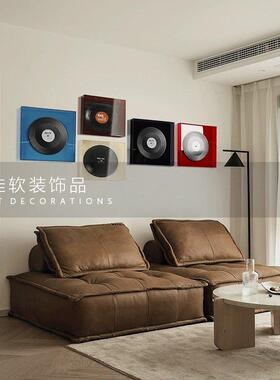 现代轻奢样板间餐边柜酒柜黑胶唱片摆件展示橱窗高端组合装饰品