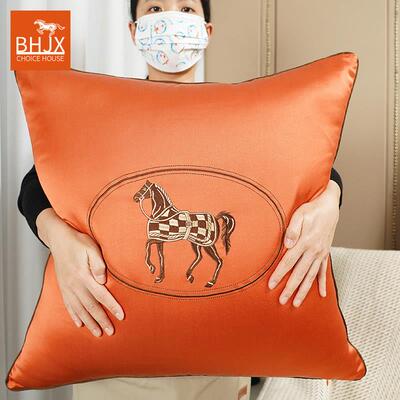 现代ins 风轻奢抱枕沙发客厅靠背垫65x65中式抱枕套不含芯大靠枕