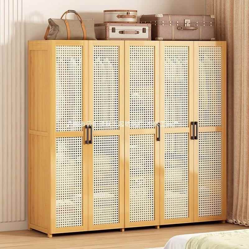 易衣柜尘家用SGT卧室组装柜大容量简带门防衣出租房竹橱
