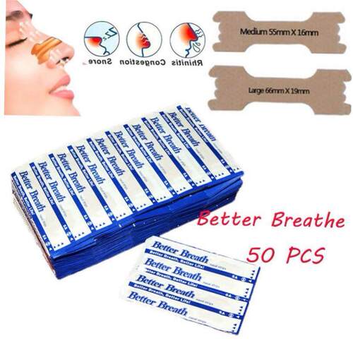 50 Pcs Nasal Strips Better Breath Good Sleeping Anti Snoring
