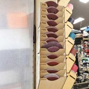 新款爆款收纳架实木磨砂片收纳盒木质砂纸展示架打磨片收纳架