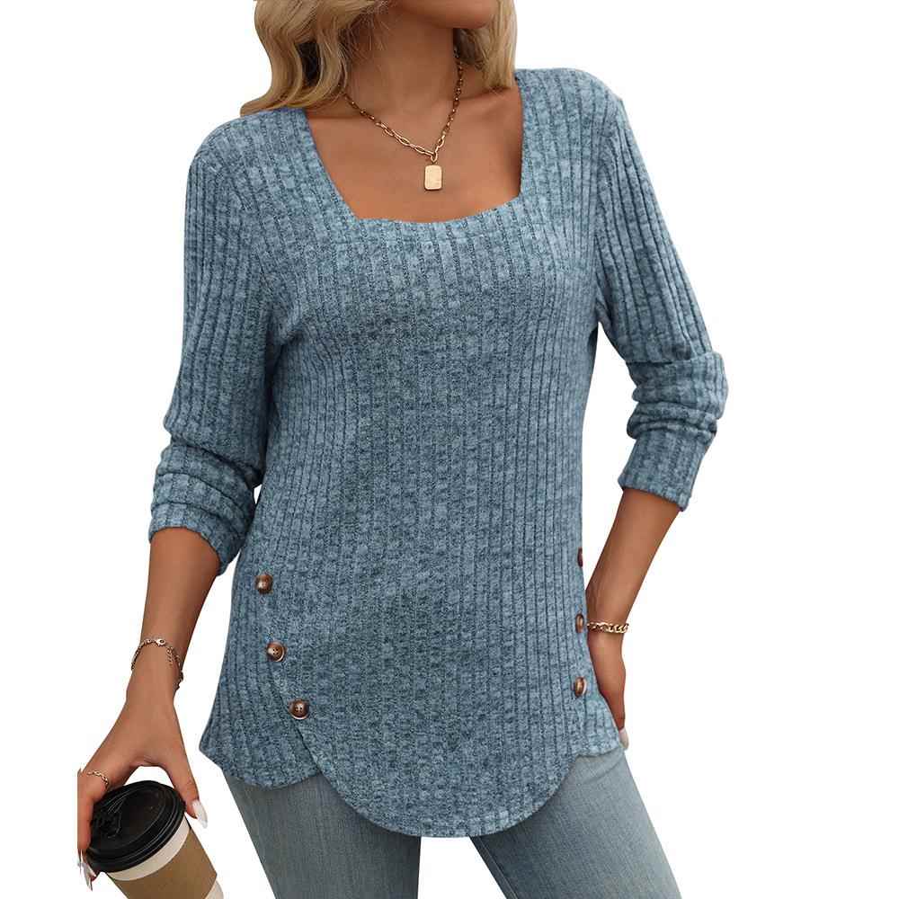 female -shirt up button color solid frosted stripe pit