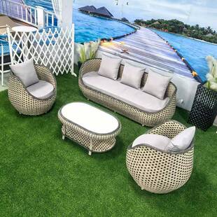 户外沙发创意藤藤沙组庭合休闲椅INV室外发花园露台院客厅藤编制