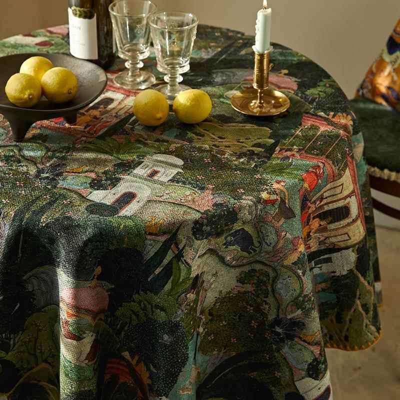 高档偏爱集复美式古欧台中古北桌布高级感轻奢过年布田园新年餐桌